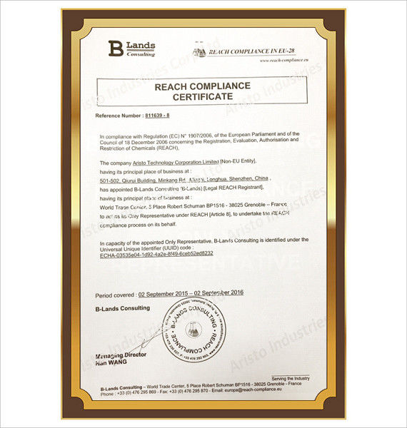 Porcellana Aristo Industries Corporation Limited Certificazioni